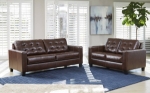 Picture of Genuine leather stationary sofa 