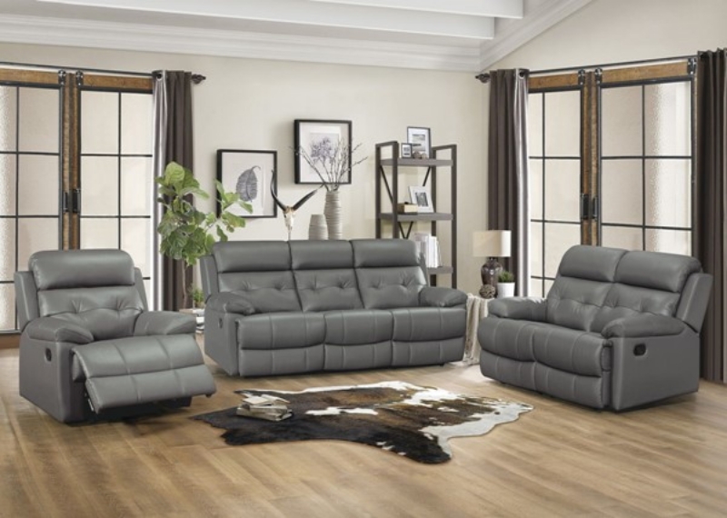 Picture of Gray genuine leather sofa 