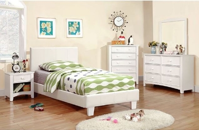 Show details for Leather upholstered bed Picture of Leather upholstered bed