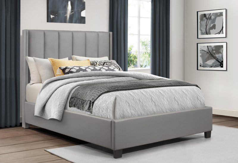 Picture of Grey leather bed 