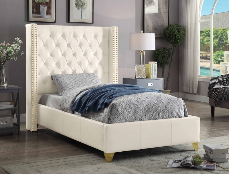 Picture of White Bonded Leather Bed