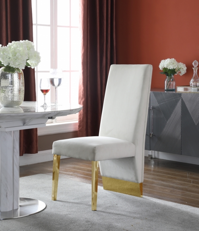 Picture of Luxurious Velvet Rich Gold Metal Legs Velvet Dining Chair