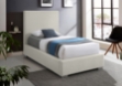 Picture of Rich Linen Textured Fabric Gold and Chrome Legs Beds