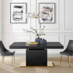 Picture of 71-94" Extendable wood Black Dinette Table