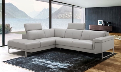 Show details for Genuine leather sectional  Picture of Genuine leather sectional