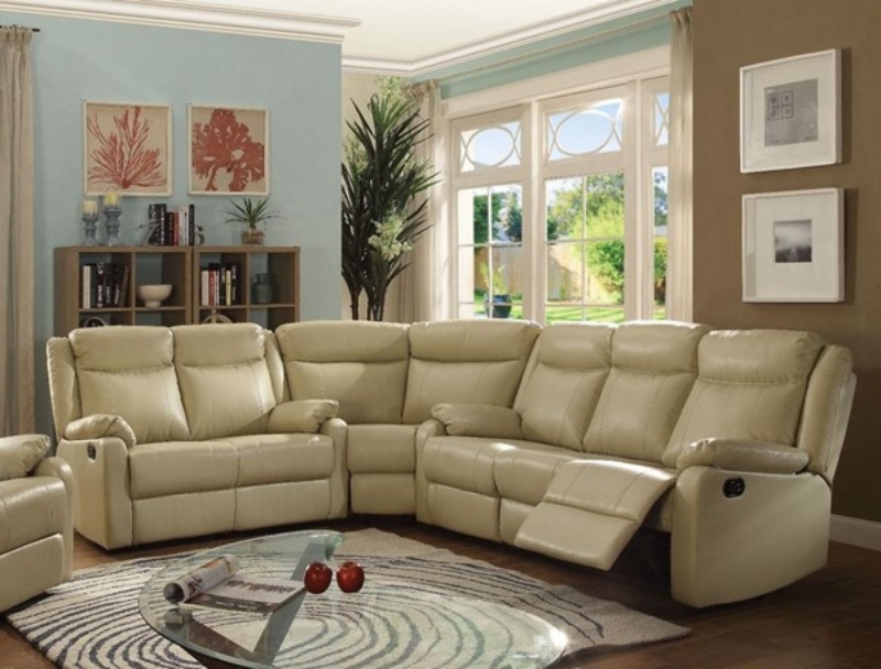 Picture of Leather reclining sectional 