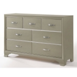Picture of Champagne Finish Wood 7 Drawer Dresser And Mirror