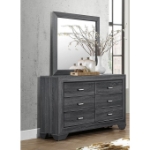 Picture of Faux Wood veneer Dresser And Mirror