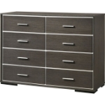 Picture of Gray Oak Finish 8 Drawer Dresser And Mirror