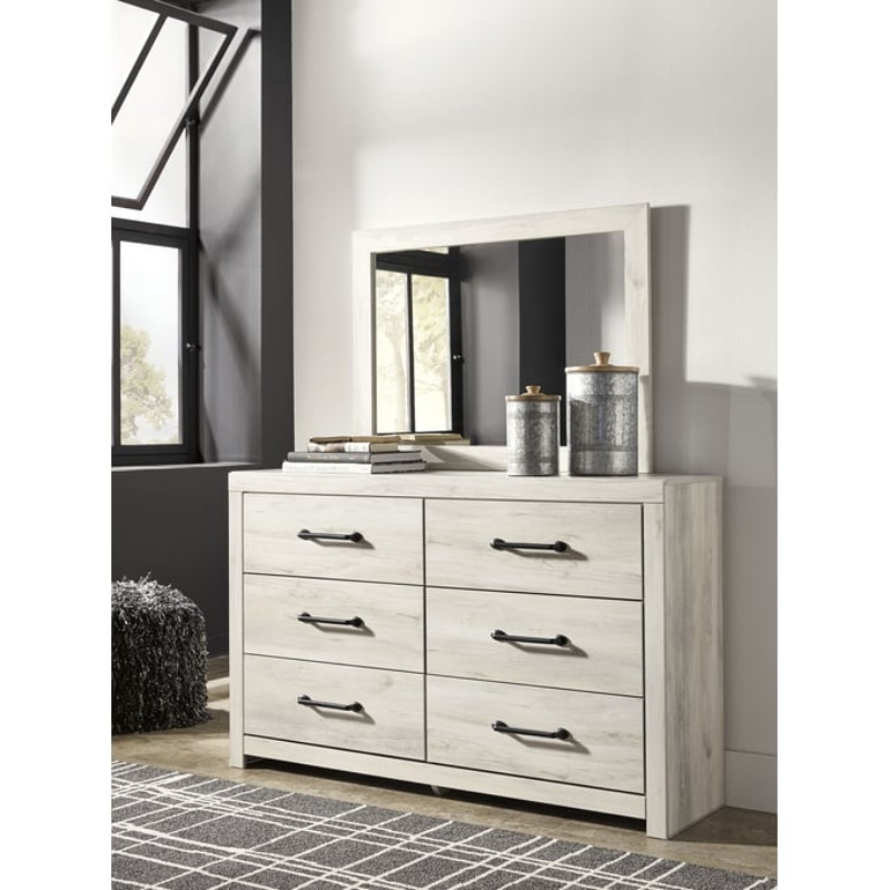 Picture of 6  Drawer Whitewash Dresser And Mirror