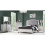 Picture of Platinum Finish Wood 9 Drawer  Dresser And Mirror