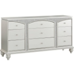 Picture of Platinum Finish Wood 9 Drawer  Dresser And Mirror
