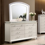 Picture of Solid Wood White Dresser and Mirror