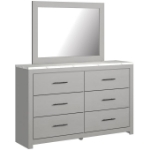 Picture of Gray Finish wood  Dresser And Mirror