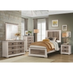 Picture of White Gray Dresser and Mirror