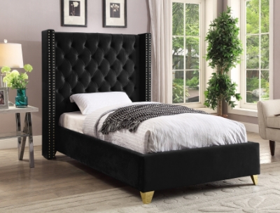 Show details for Velvet Engineered Wood Metal Foam Velvet Platform Bed Picture of Velvet Engineered Wood Metal Foam Velvet Platform Bed