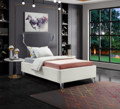 Show details for Acrylic Headboard and Legs Velvet Bed Picture of Acrylic Headboard and Legs Velvet Bed