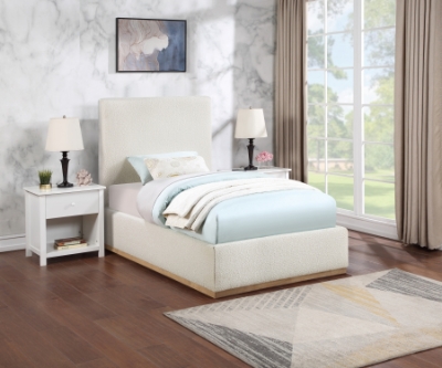 Show details for Solid Wood Natural Wire Brush Finish Velvet Bed Picture of Solid Wood Natural Wire Brush Finish Velvet Bed