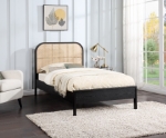 Picture of Solid Ash Wood White/Natural/Black Twin platform Bed