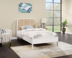 Picture of Solid Ash Wood White/Natural/Black Twin platform Bed