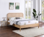 Picture of 54" Solid Ash Wood White/Natural/Black Full Platform Bed
