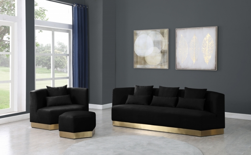 Picture of VELVET SOFA, OTTOMAN AND CHAIR
