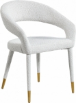 Picture of Rich Boucle Cream Fabric Velvet Dining Chair