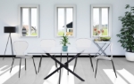 Picture of Matte Black Metal Frame Contemporary Design Dining Chair