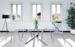 Picture of Matte Black Metal Frame Contemporary Design Dining Chair