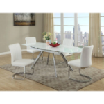 Picture of 69-83" Extendable White Glass Dining Table