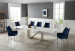 Picture of 83/123" EXTENDABLE White MARBLE DINING TABLE