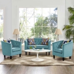 Picture of 3 Piece Velvet Loveseat and Armchair Set