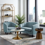 Picture of Velvet Loveseat and Armchair Set