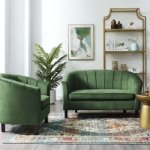 Picture of Velvet Loveseat and Armchair Set