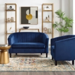 Picture of Velvet Loveseat and Armchair Set