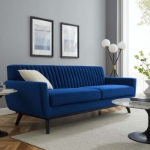 Picture of Velvet Sofa in Pink and Navy Finish