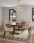 Picture of Dining Leather and Velvet Side Chair in Tan