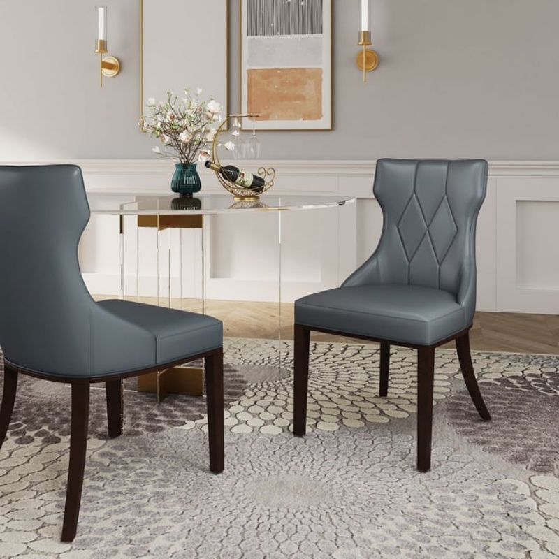 Picture of Grey Leather Dining Chairs