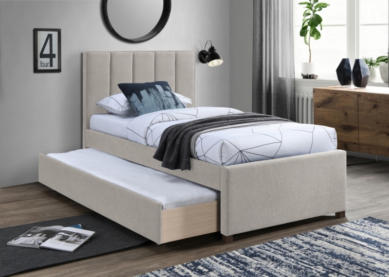 Picture of Textured Linen Trundle Bed