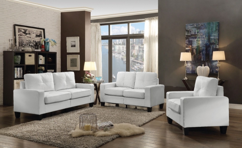 Picture of Faux Leather Sofa, Loveseat and Chair