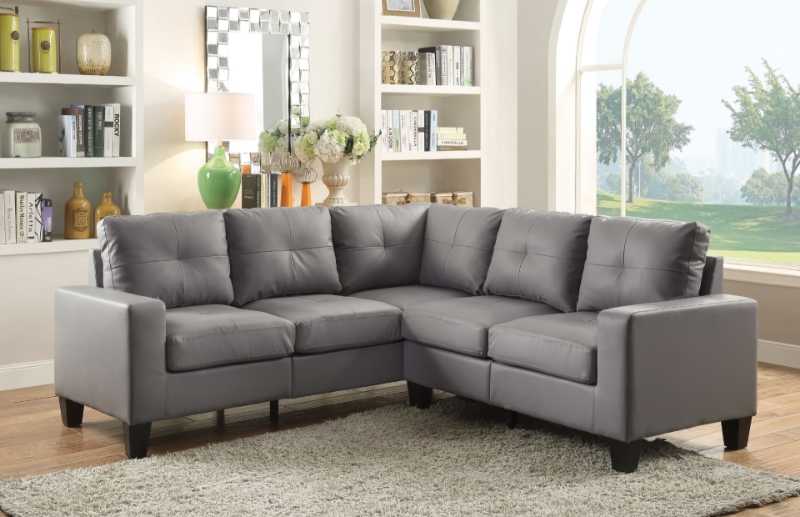 Picture of Leather Sectional and Ottoman