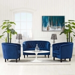 Picture of 3 Piece Velvet Loveseat and Armchair Set