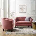 Picture of Velvet Loveseat and Armchair Set