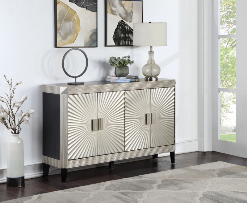 Picture of Black Silver Four Doors Credenza