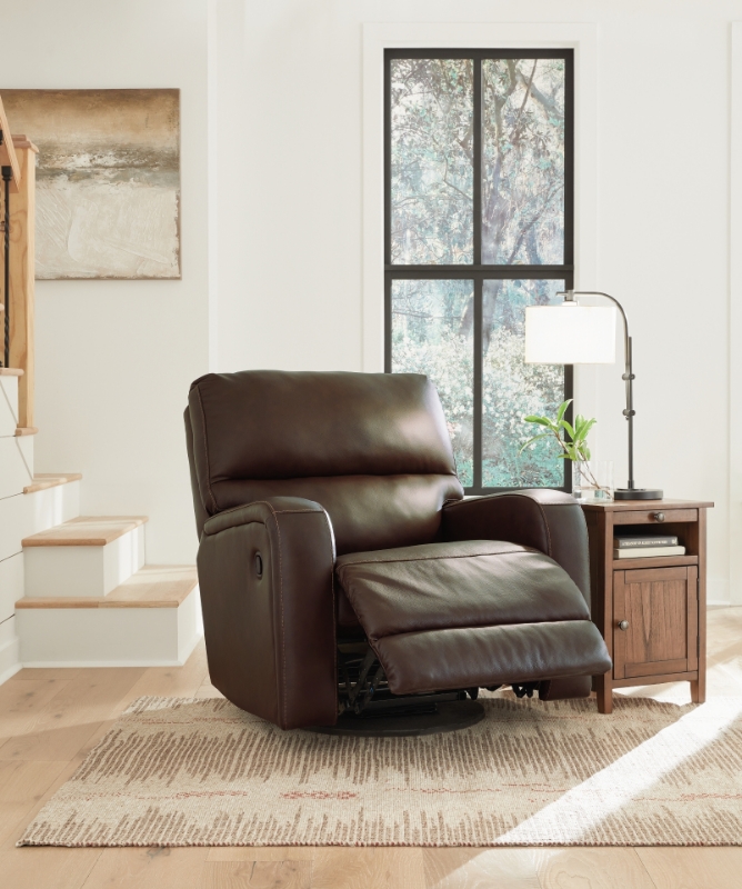 Picture of Genuine Leather Swivel Recliner 