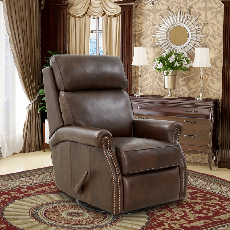 Picture of Genuine Leather Swivel Glider Recliner