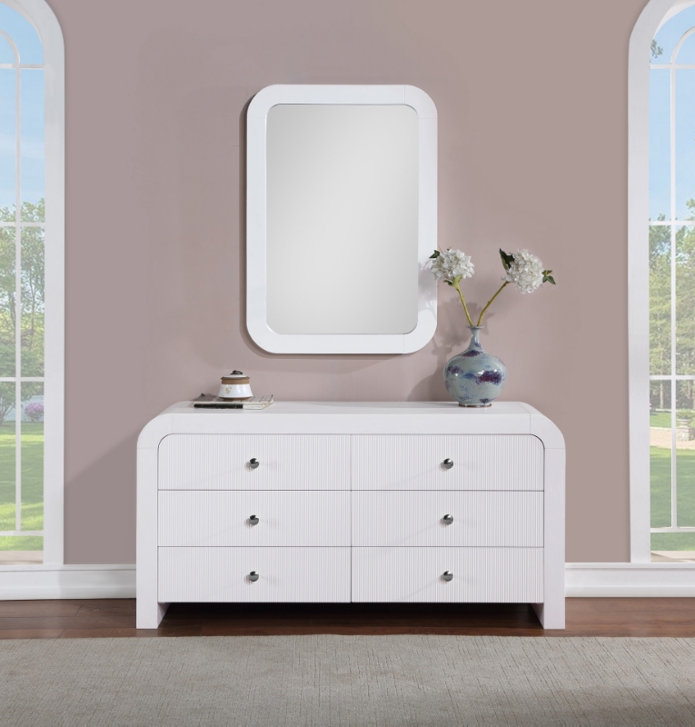Picture of White or Black Finish Dresser and Mirror