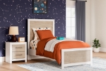 Picture of Matte white finish Twin Bed