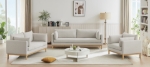 Picture of Linen Textured Fabric Loveseat, Sofa and Chair