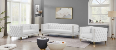 Show details for Velvet Loveseat, Sofa and Chair Picture of Velvet Loveseat, Sofa and Chair